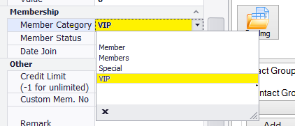 set contact with membership category