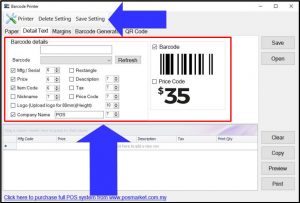 barcode printer 3 pos system