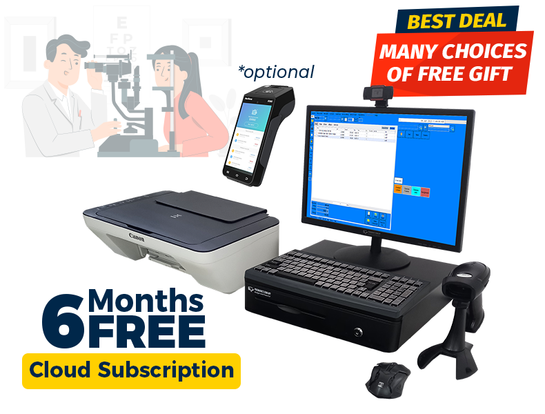 optical pos system bundle freegift cctv backpack