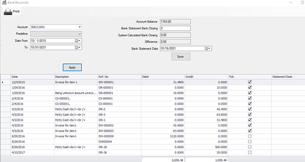 bmo accounting invoicing bank reconciliation