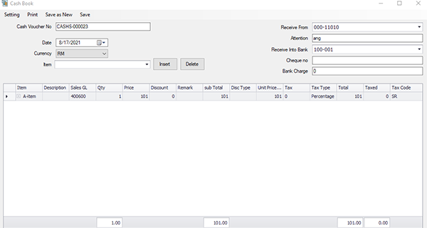 bmo accounting invoicing cash book