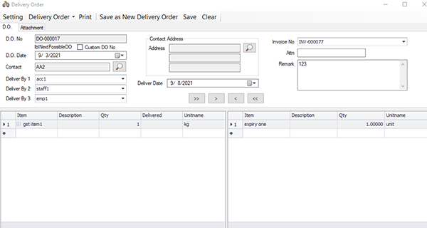 bmo accounting invoicing delivery order