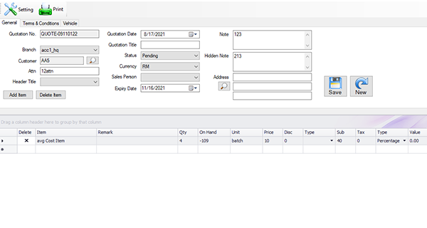 bmo accounting invoicing quotation